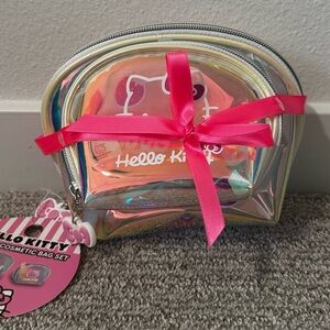 Hello Kitty Girl’s Pink and Clear Cosmetic Bag Set